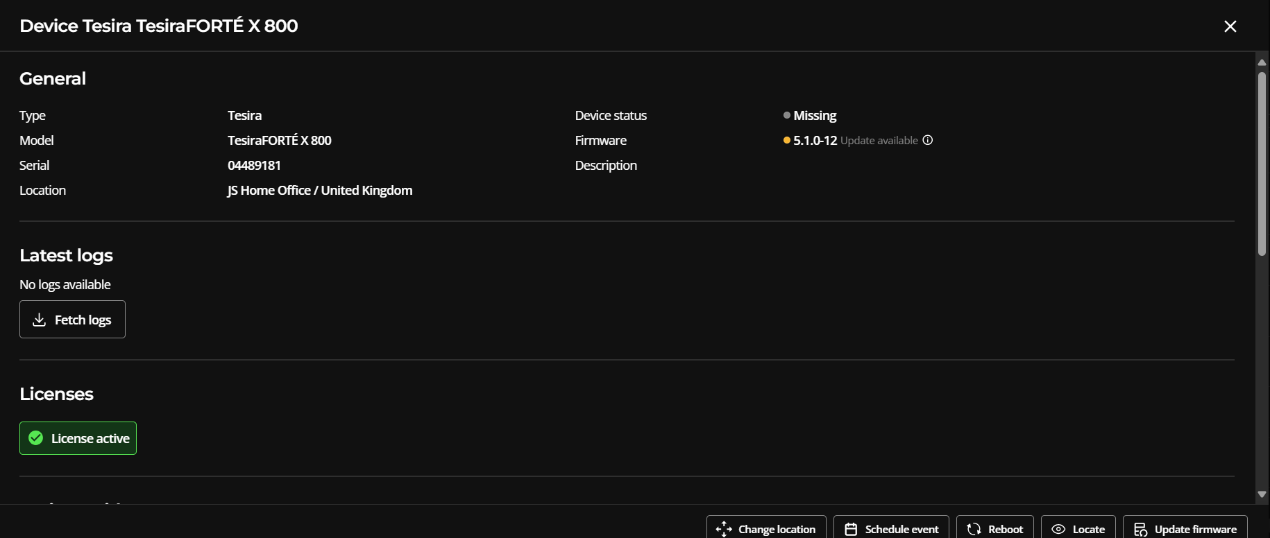 Individual device pages